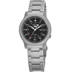 Seiko Black 36mm Steel Men's Watch! NEW!